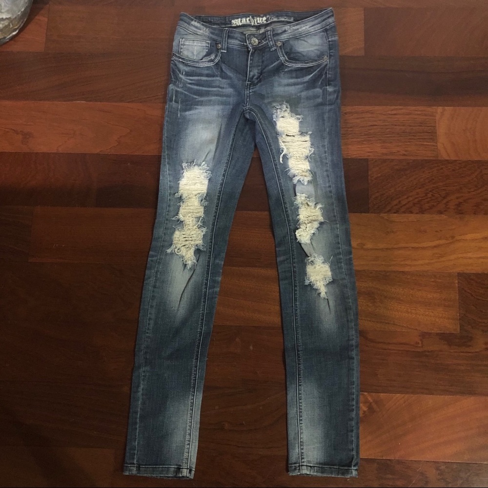 Machine ripped jeans size 7